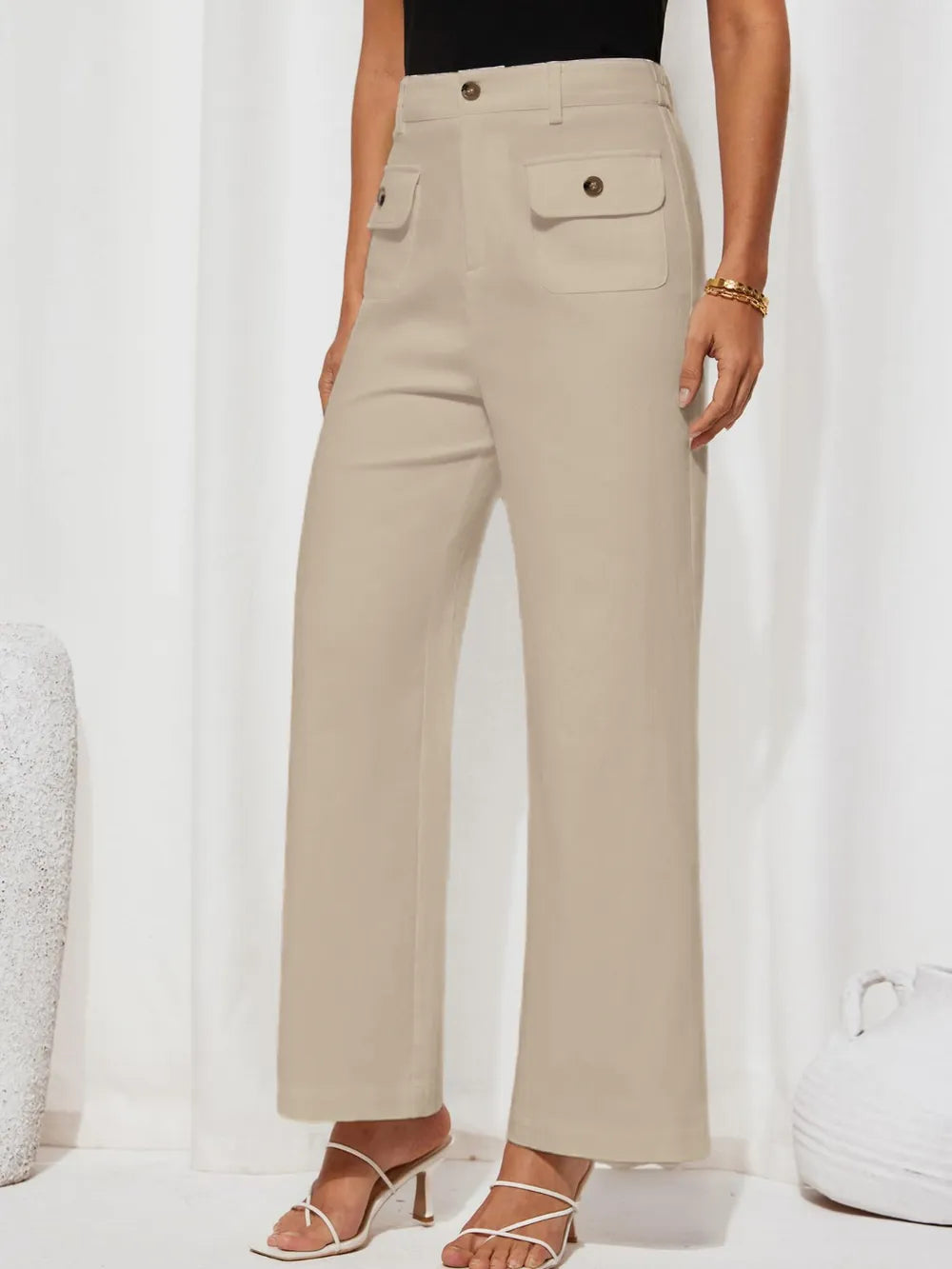 Pantalon de pierna ancha y cintura alta para mujer - foto 5