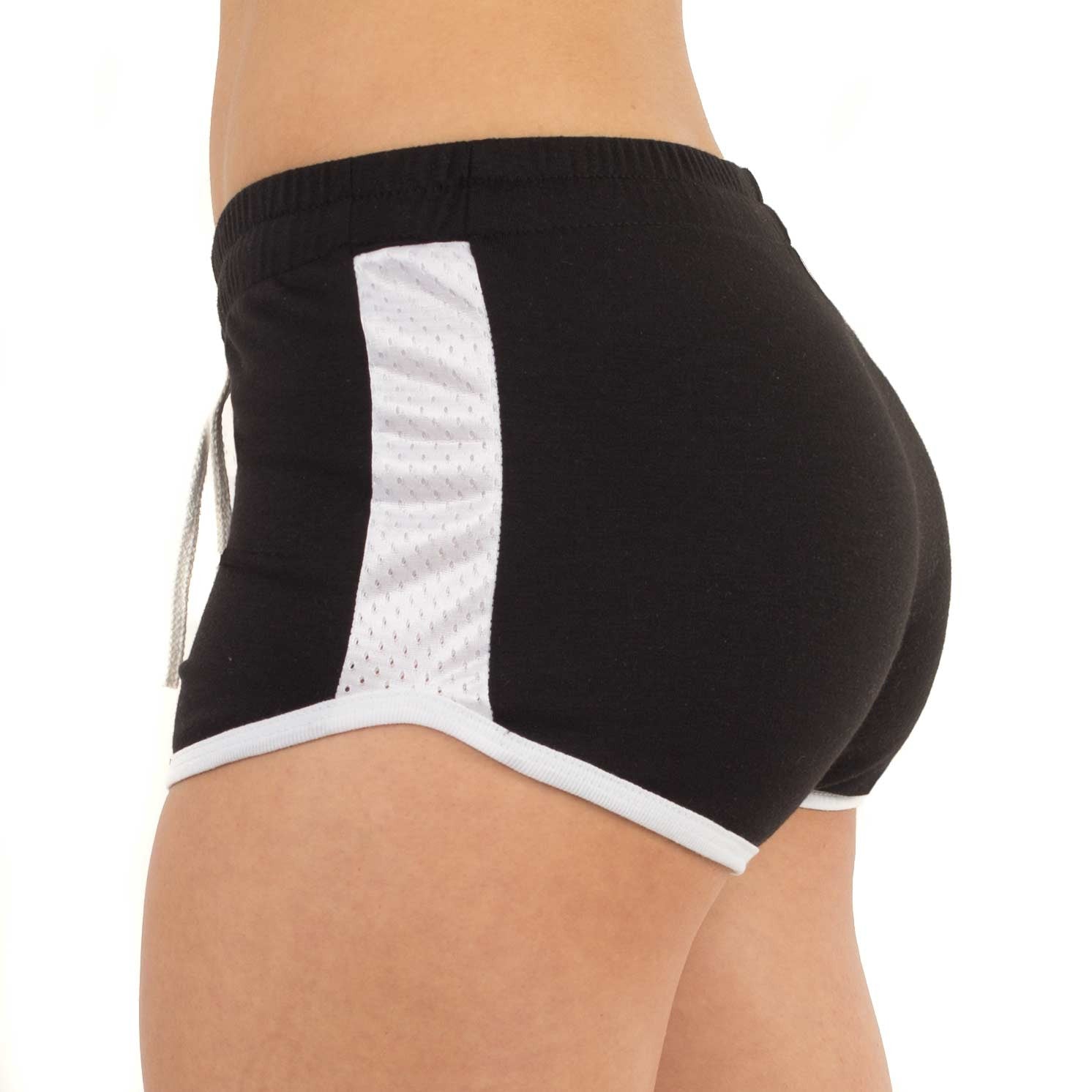 2008 Women's Contrast Mesh Detail Shorts – French Terry Activewear