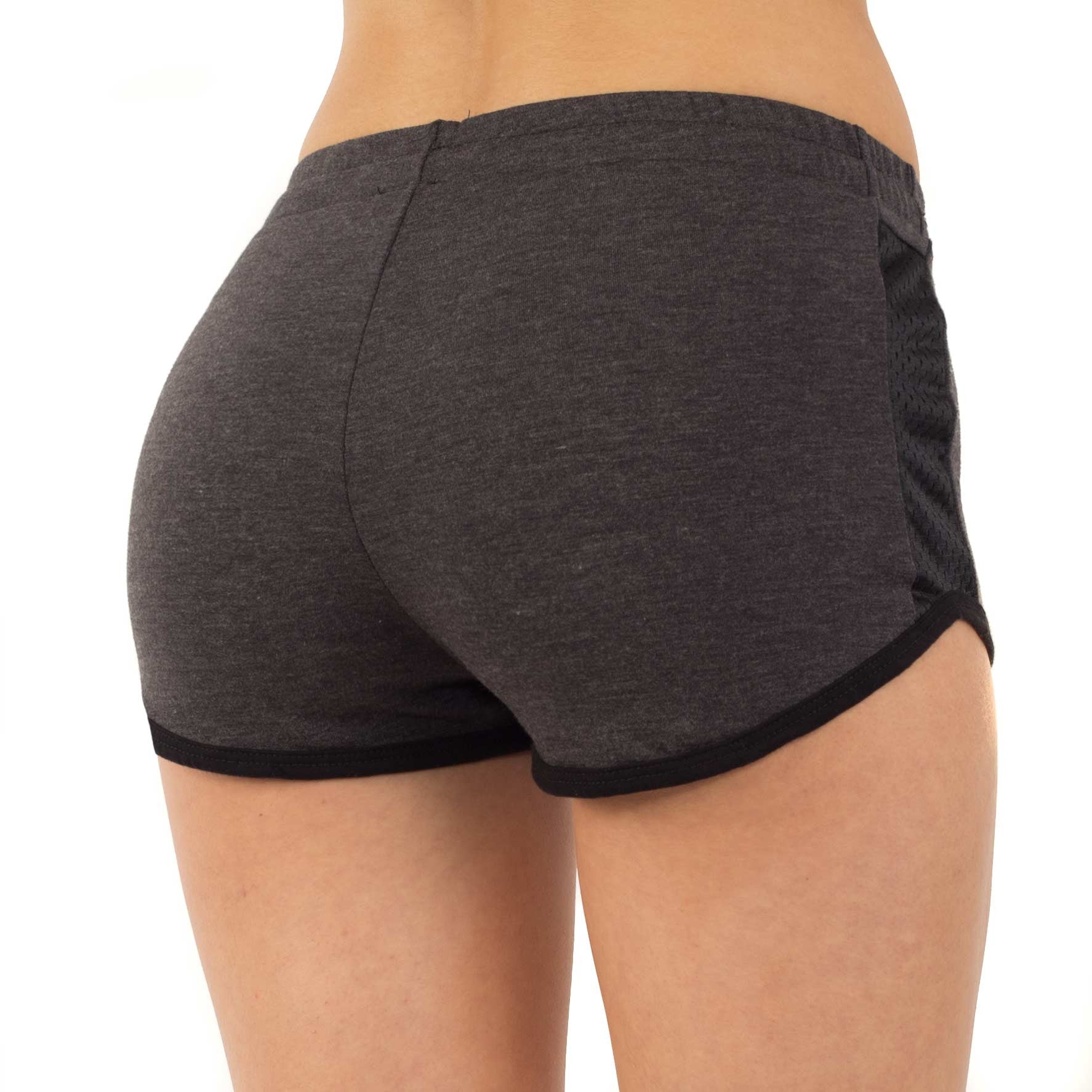 2008 Women's Contrast Mesh Detail Shorts – French Terry Activewear