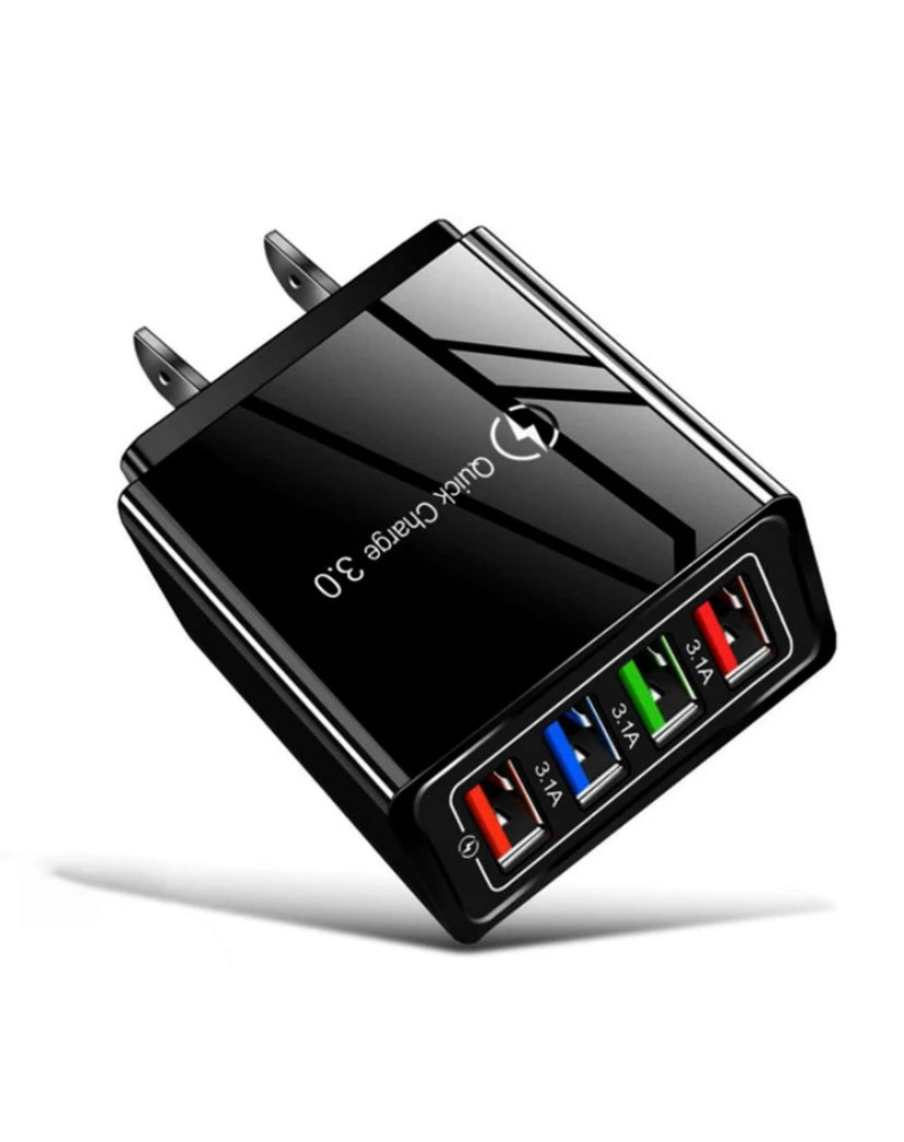 4-Port USB Wall Charger ⚡ | Fast Charging Travel Plug Block Cube