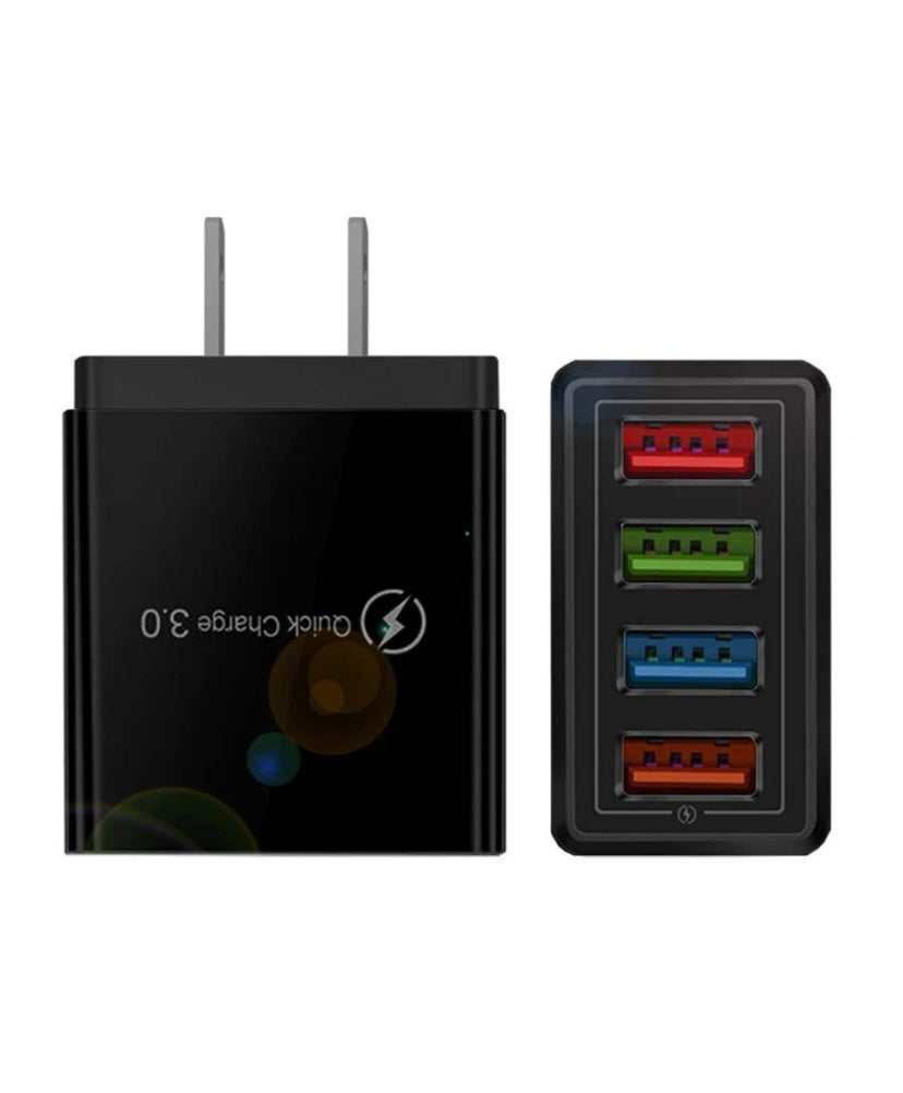 4-Port USB Wall Charger ⚡ | Fast Charging Travel Plug Block Cube