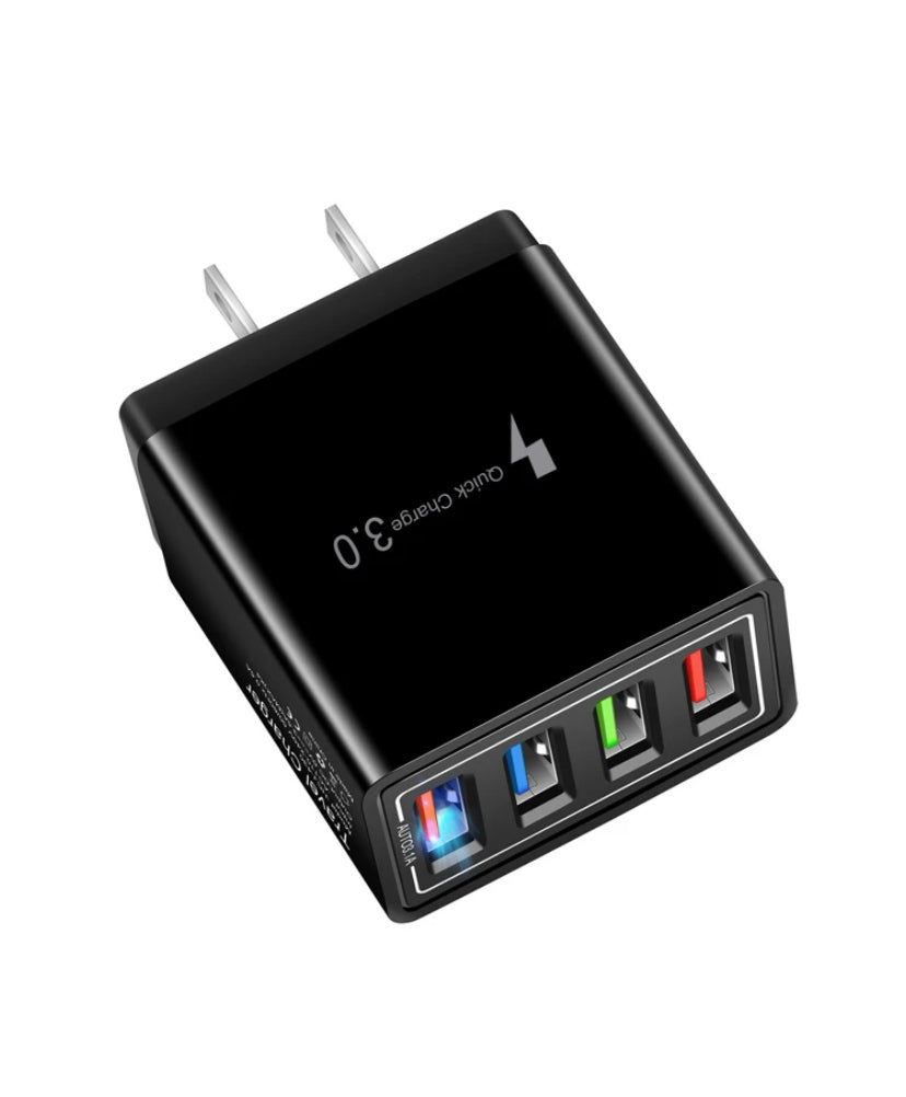 4-Port USB Wall Charger ⚡ | Fast Charging Travel Plug Block Cube