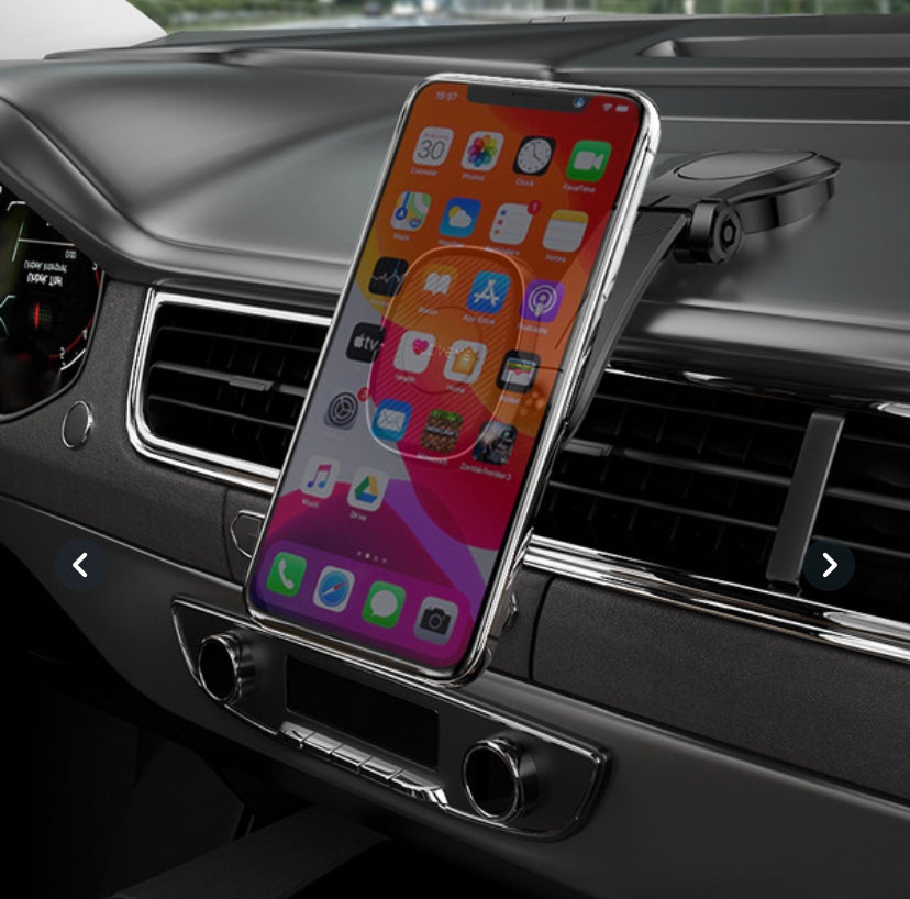 Magnetic Car Phone Holder 🚗 | 4-Magnet 360° Flex-Neck Dashboard Mount