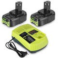 2 Pack 3.5Ah For Ryobi 18V Battery and  Charger Combo Compatible for Ryobi ONE+ Battery P102 P103 P104 P105 P107 P109 P117 P190