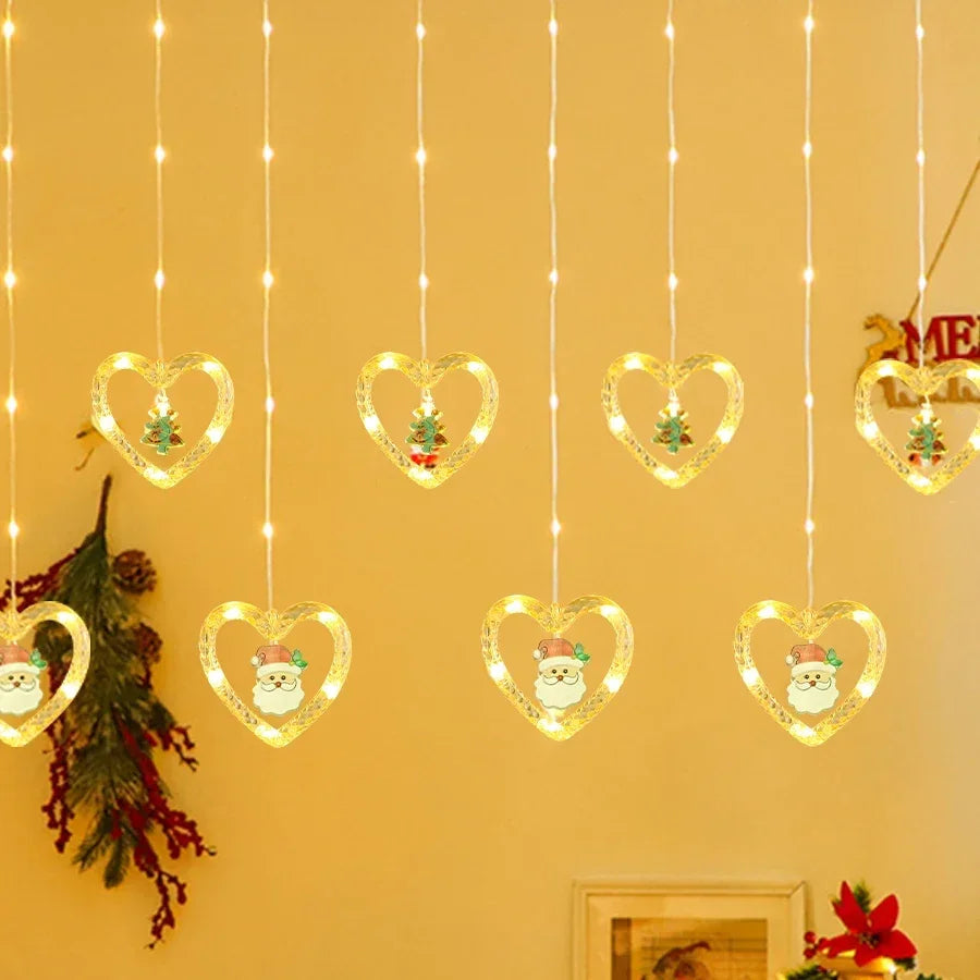 3M Christmas Wish Ring Curtain Curtain Garland Decorations For Home Christmas Ornaments Xmas Gifts Navidad 2024 New Year Decor