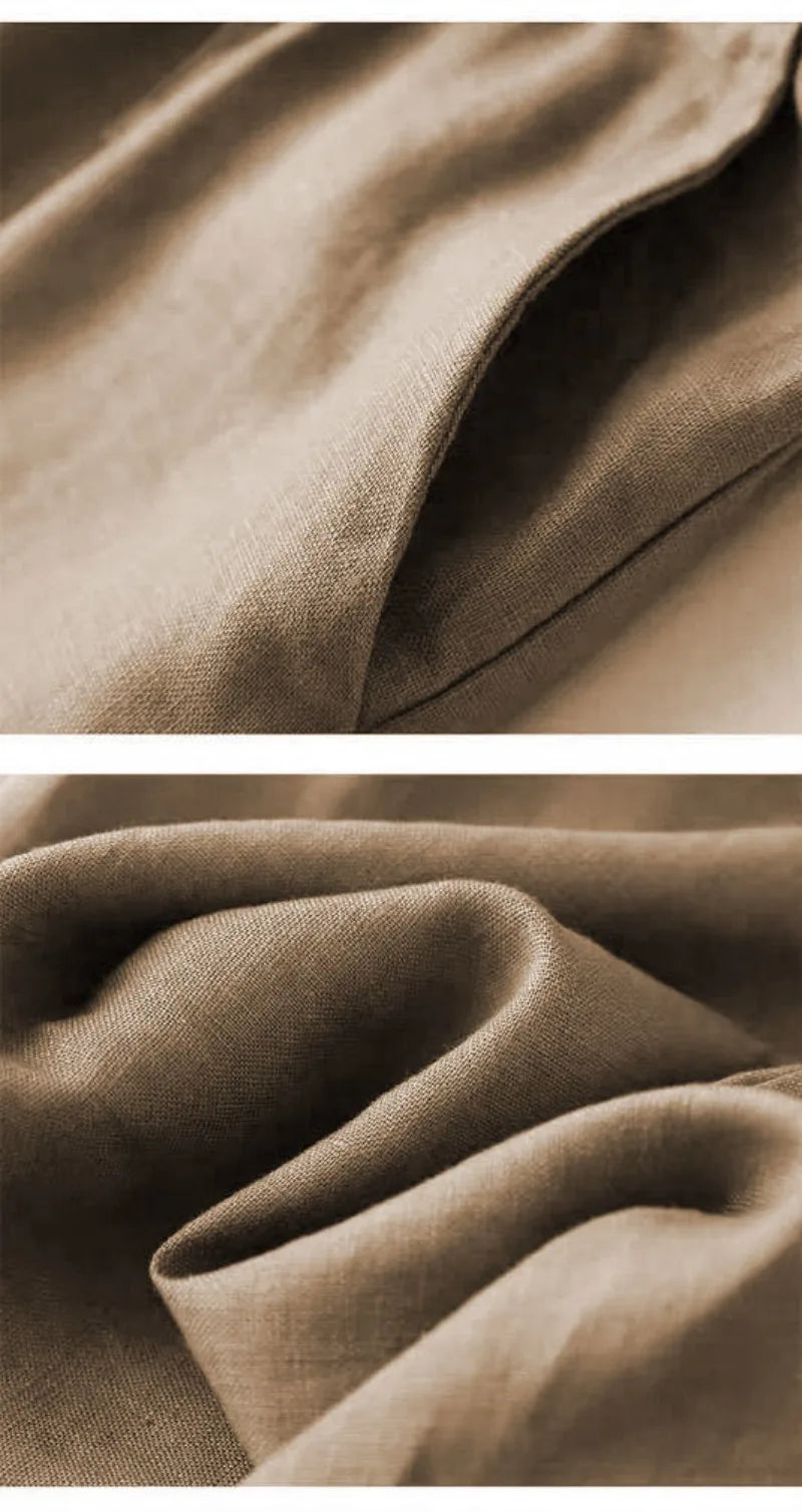 2026 Summer Women Pants Cotton Linen Elastic Waist Wide-leg Trousers Casual Lightweight Solid Palazzo Pantalones De Mujer