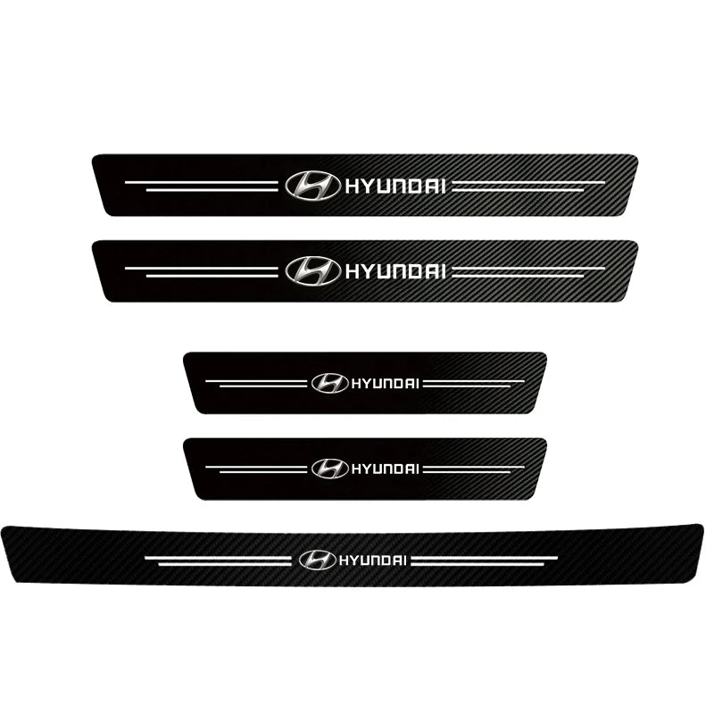 Car Door Sill Sticker Carbon Fiber Decals Threshold Side Anti Scratch Waterproof For Hyundai NLINE  Veloster Tucson IX20 I30 I20