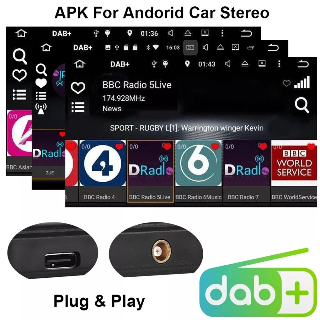 DAB+ Antenna With USB Adapter Universal Android Car Radio GPS Stereo Receiver Europe DAB+ Signal Head Unit Player