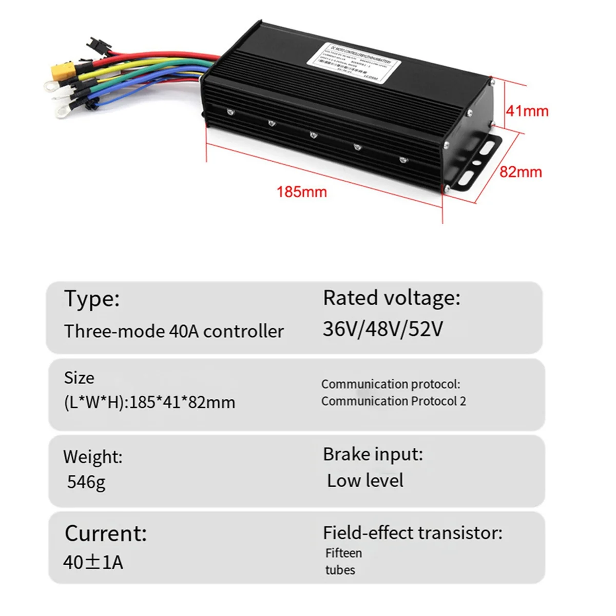 ABQR 36/48V/52V E-Bike 40A 1500/2000W Three Mode Sine Wave Brushless Controller for Electric Bicycle Tricycle Ebike E-Scooter