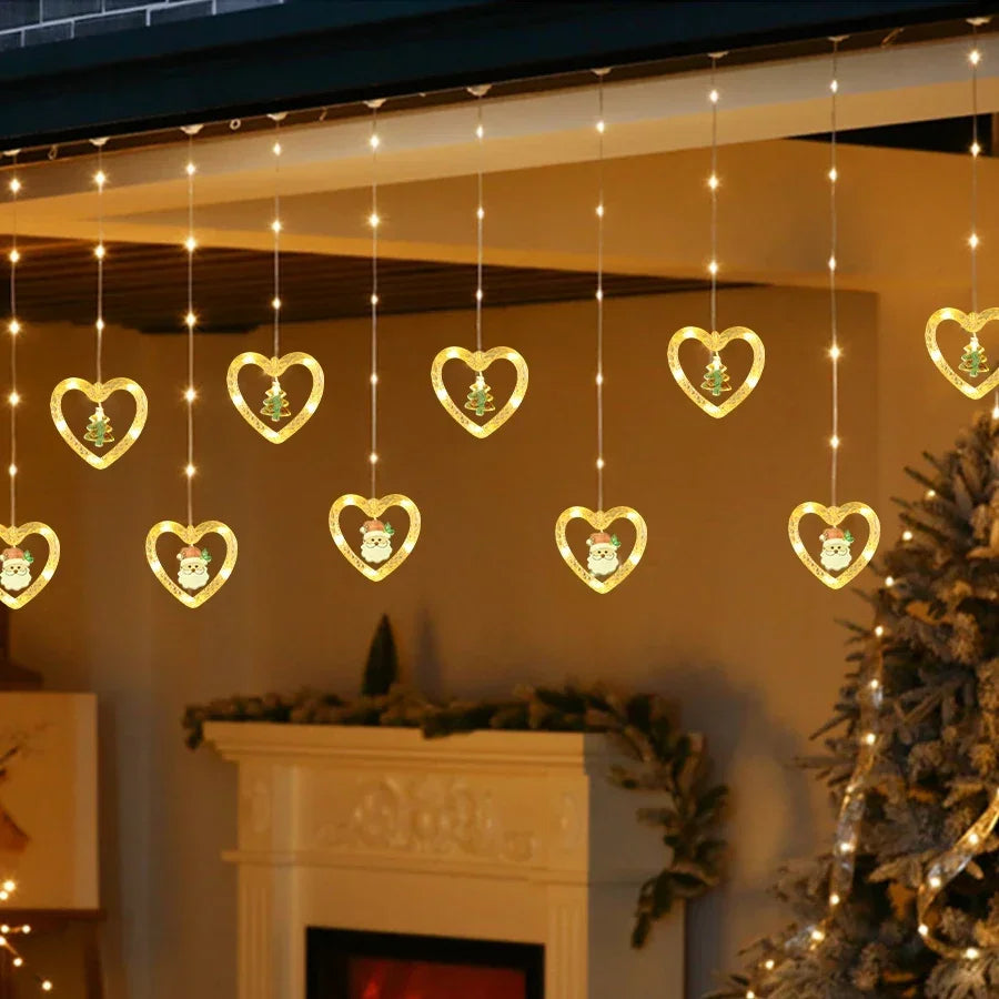 3M Christmas Wish Ring Curtain Curtain Garland Decorations For Home Christmas Ornaments Xmas Gifts Navidad 2024 New Year Decor