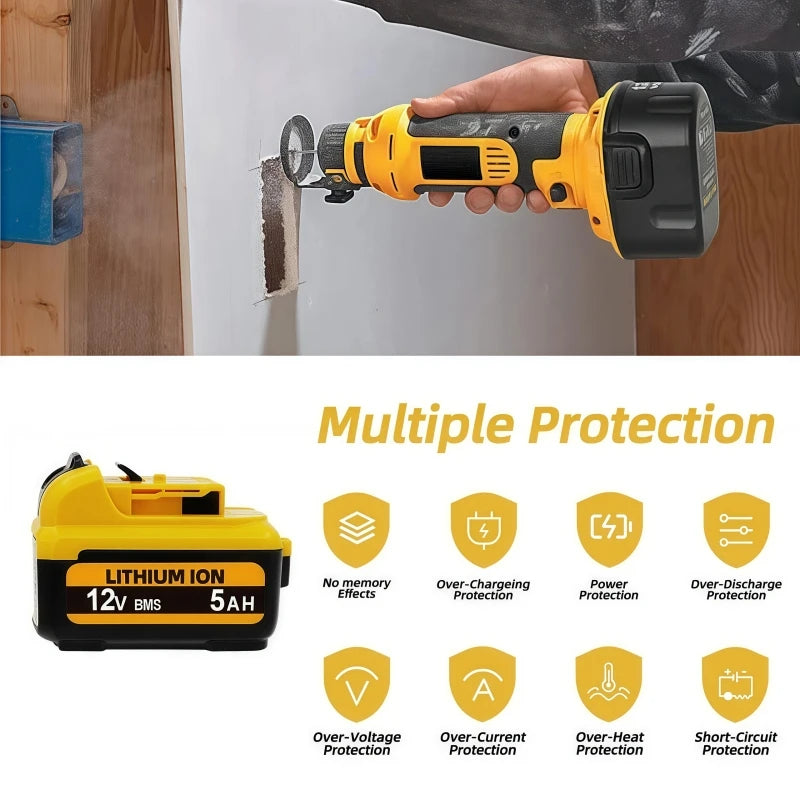 .For DeWalt 12V 2Ah 3Ah 5Ah 6Ah Battery DCB127 DCB124-XJ DCD796 DCF922 Rechargeable Lithium-ion.