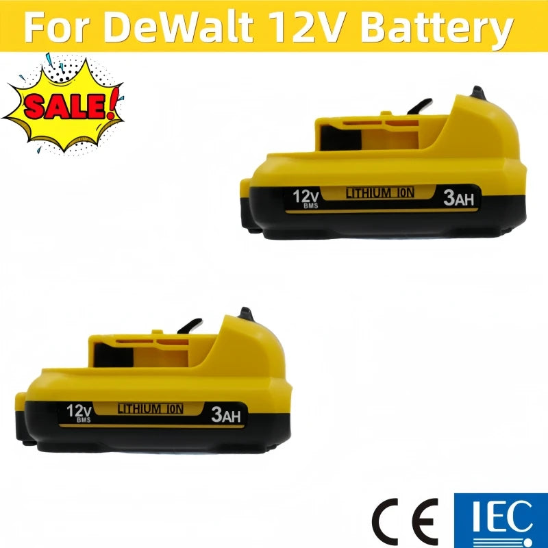 .For DeWalt 12V 2Ah 3Ah 5Ah 6Ah Battery DCB127 DCB124-XJ DCD796 DCF922 Rechargeable Lithium-ion.