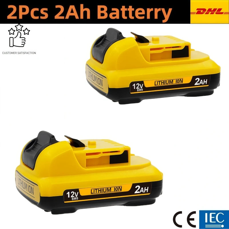 .For DeWalt 12V 2Ah 3Ah 5Ah 6Ah Battery DCB127 DCB124-XJ DCD796 DCF922 Rechargeable Lithium-ion.