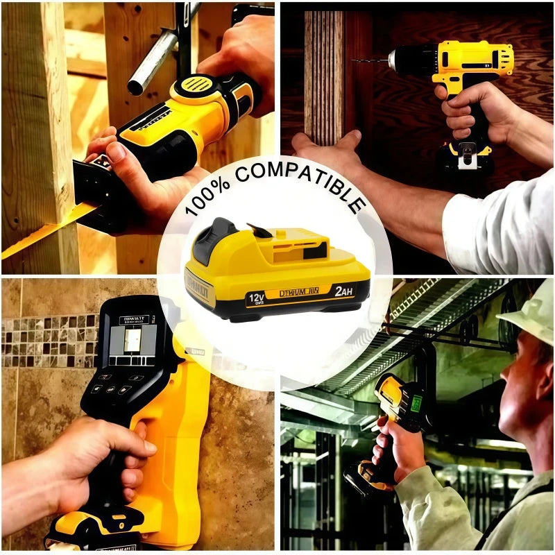 .For DeWalt 12V 2Ah 3Ah 5Ah 6Ah Battery DCB127 DCB124-XJ DCD796 DCF922 Rechargeable Lithium-ion.