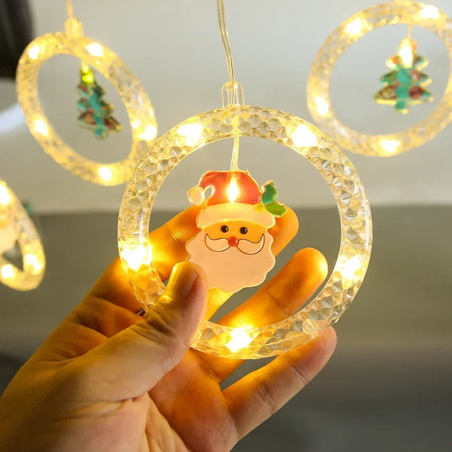 3M Christmas Wish Ring Curtain Curtain Garland Decorations For Home Christmas Ornaments Xmas Gifts Navidad 2024 New Year Decor
