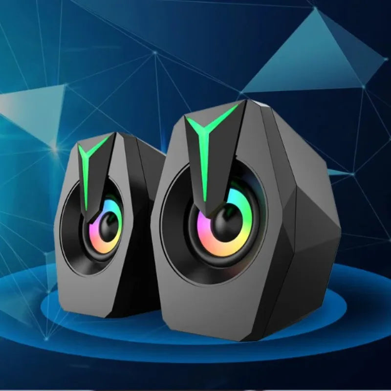 Black Mini USB Powered Wired 2.0 Gaming Music Speaker for Desktop Laptop PC