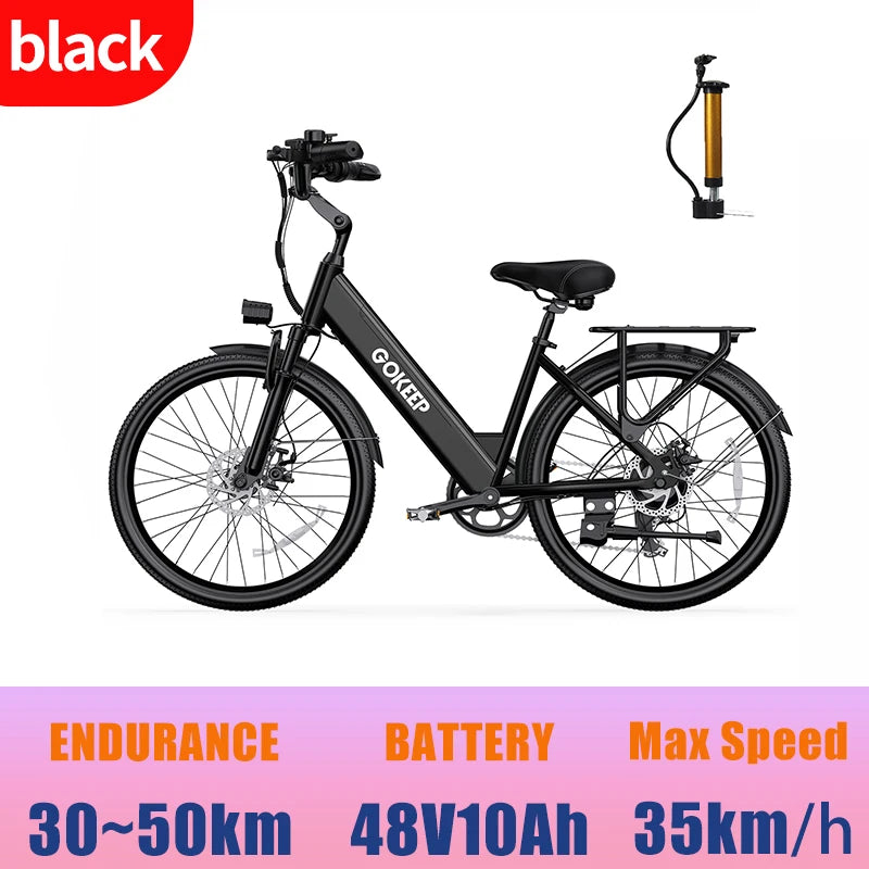 E26 E-Bike 500W motor 48V10AH lithium battery Mountain Electric bicycle Mechanical Brake 26-inch tire urban electric bicycle