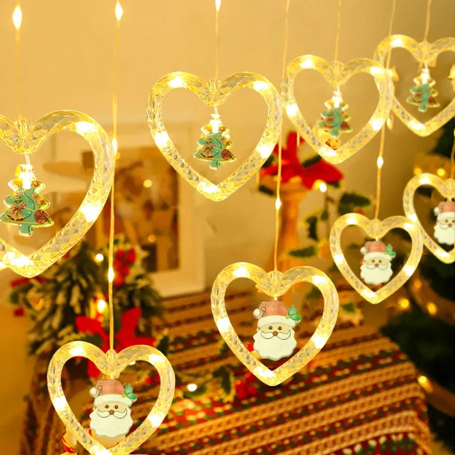 3M Christmas Wish Ring Curtain Curtain Garland Decorations For Home Christmas Ornaments Xmas Gifts Navidad 2024 New Year Decor