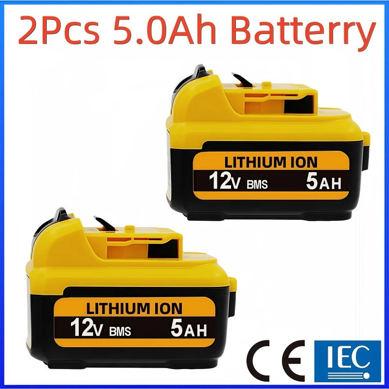 .For DeWalt 12V 2Ah 3Ah 5Ah 6Ah Battery DCB127 DCB124-XJ DCD796 DCF922 Rechargeable Lithium-ion.