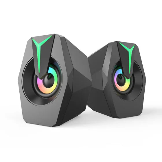 Black Mini USB Powered Wired 2.0 Gaming Music Speaker for Desktop Laptop PC