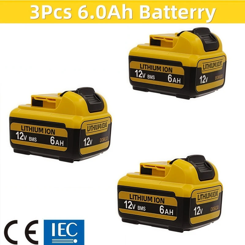.For DeWalt 12V 2Ah 3Ah 5Ah 6Ah Battery DCB127 DCB124-XJ DCD796 DCF922 Rechargeable Lithium-ion.