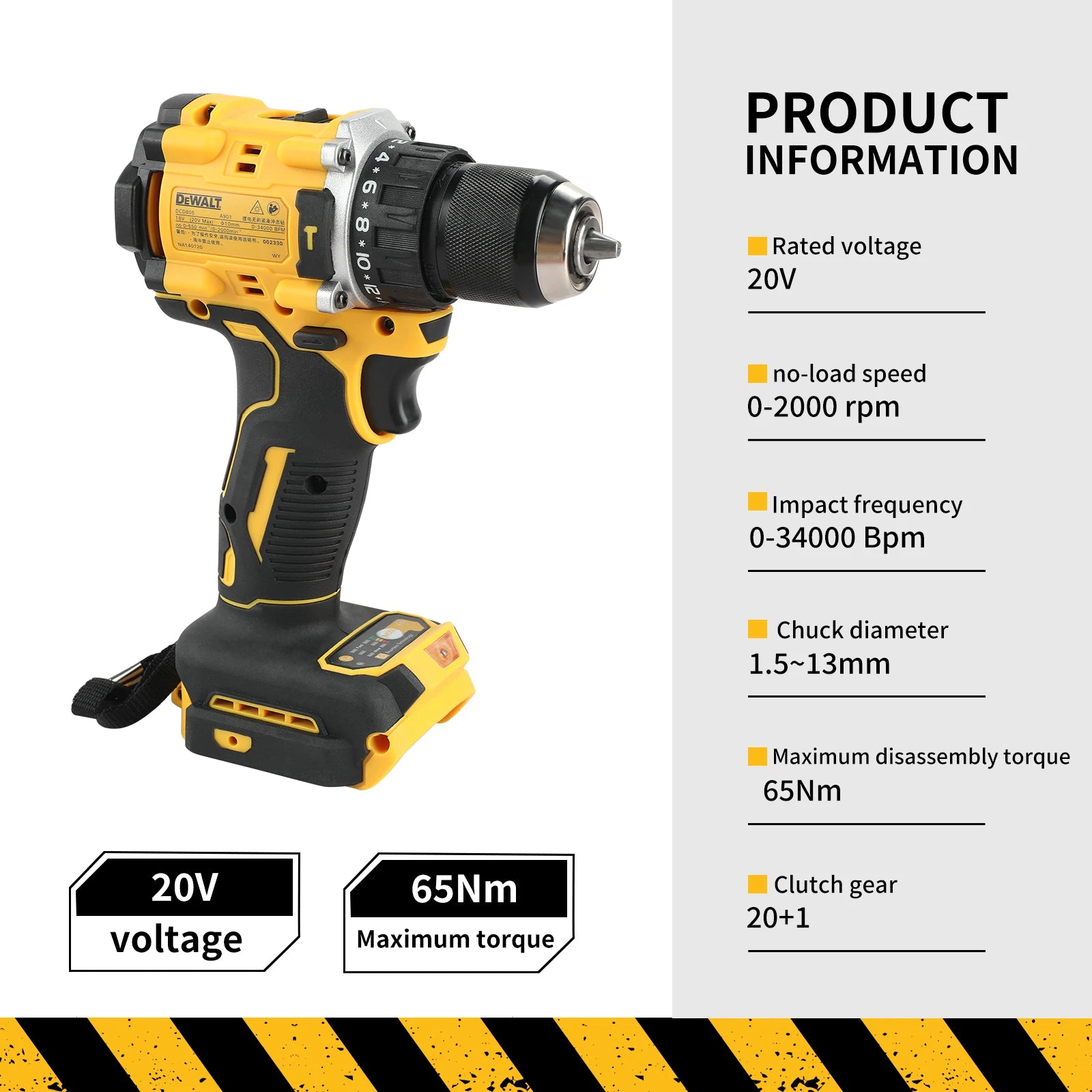 DEWALT 805 20V Lithium Battery Tool Brushless Compact Multifunctional Electric Screwdriver,Rechargeable,Hand Drill,Hammer Drill