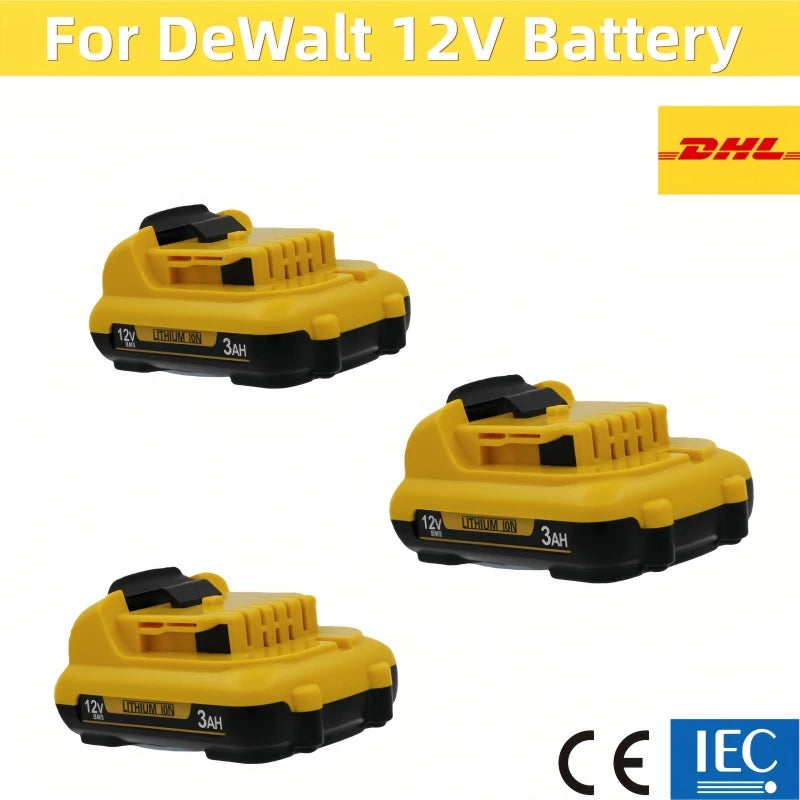 .For DeWalt 12V 2Ah 3Ah 5Ah 6Ah Battery DCB127 DCB124-XJ DCD796 DCF922 Rechargeable Lithium-ion.