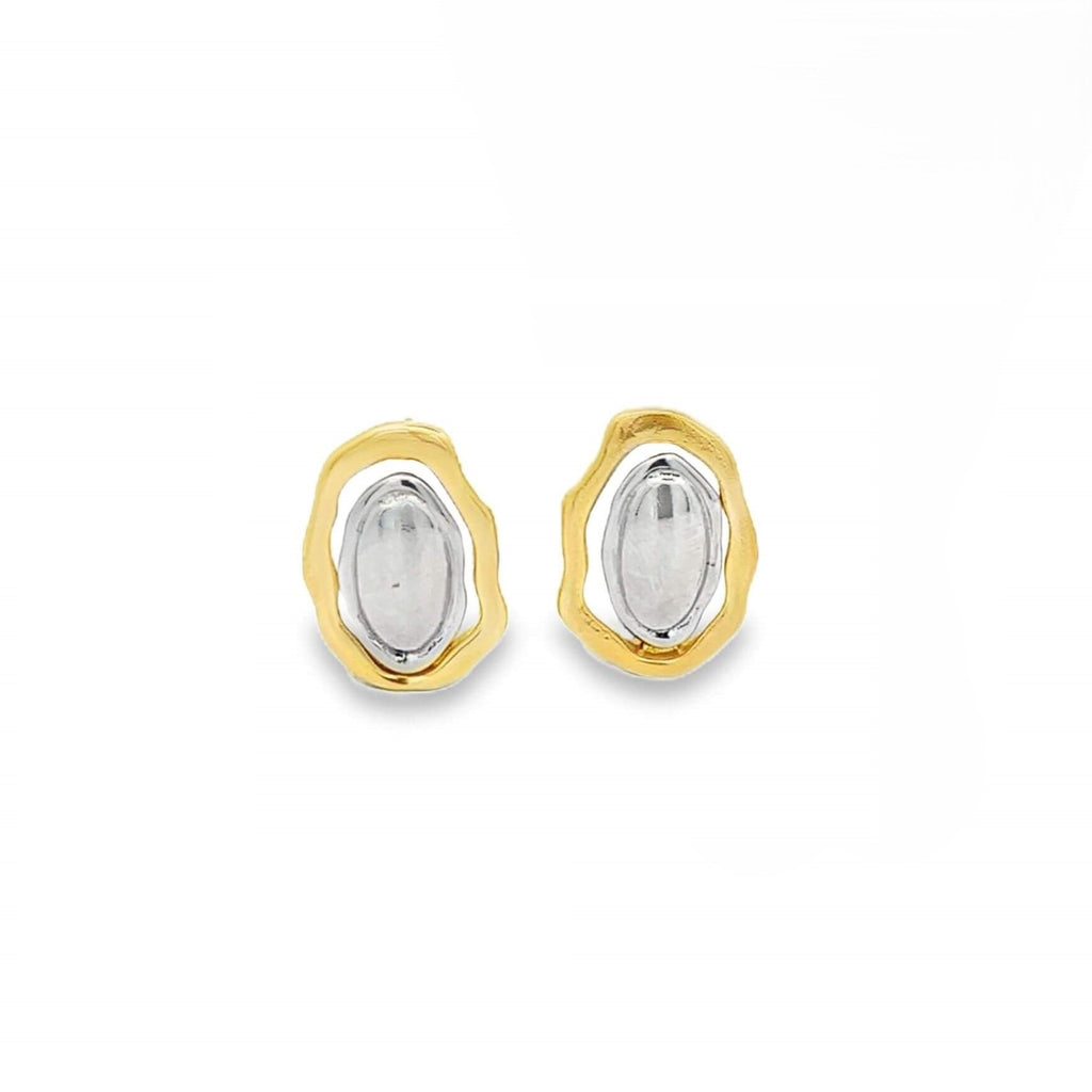 Two Tone Wavy Round Charm Jewelry Set (G229A)