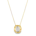 Two Tone Wavy Round Charm Jewelry Set (G229A)