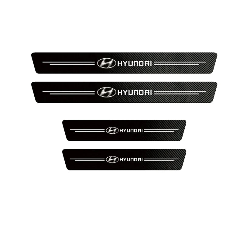 Car Door Sill Sticker Carbon Fiber Decals Threshold Side Anti Scratch Waterproof For Hyundai NLINE  Veloster Tucson IX20 I30 I20