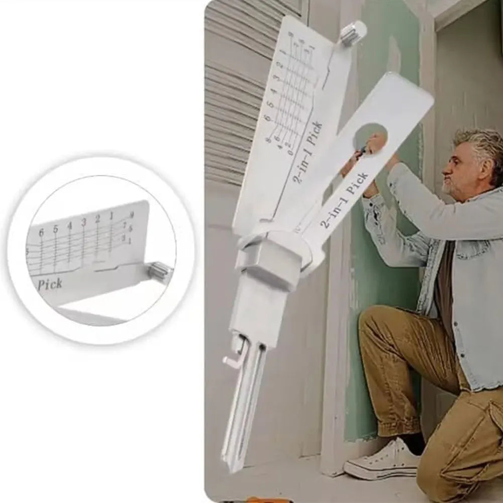 2in1 Stainless Steel Key Decoder Precision Hook And Pickup Hand Tool O-ring Pickup Repair Kit Available Hook Hand Measuring Tool