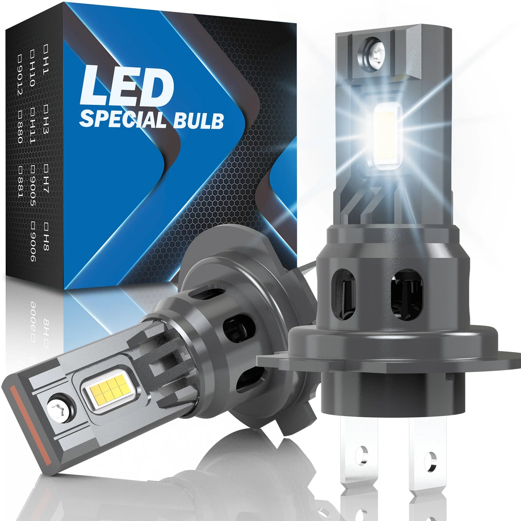 2pcs H7 Socket Type Led Fog Light Car Led Headlight Bulbs 6000K Pure White Light Plug and Play Perfect Beam Pattern For Mercedes