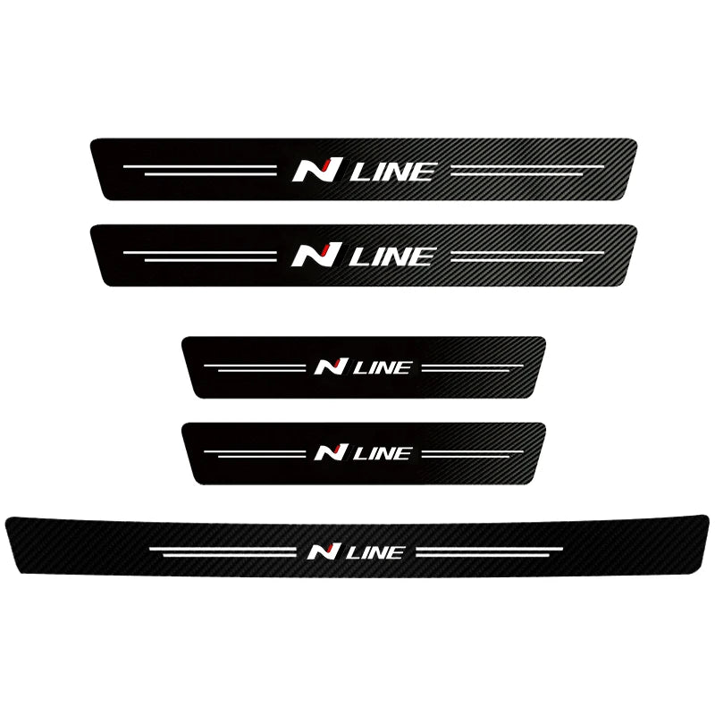 Car Door Sill Sticker Carbon Fiber Decals Threshold Side Anti Scratch Waterproof For Hyundai NLINE  Veloster Tucson IX20 I30 I20