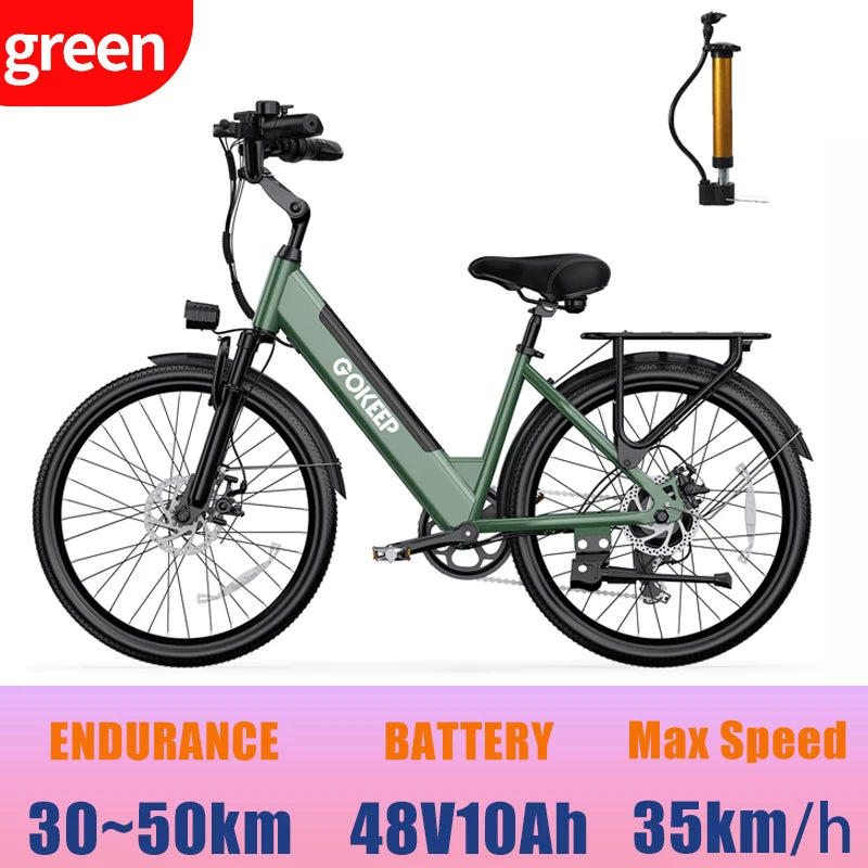 E26 E-Bike 500W motor 48V10AH lithium battery Mountain Electric bicycle Mechanical Brake 26-inch tire urban electric bicycle