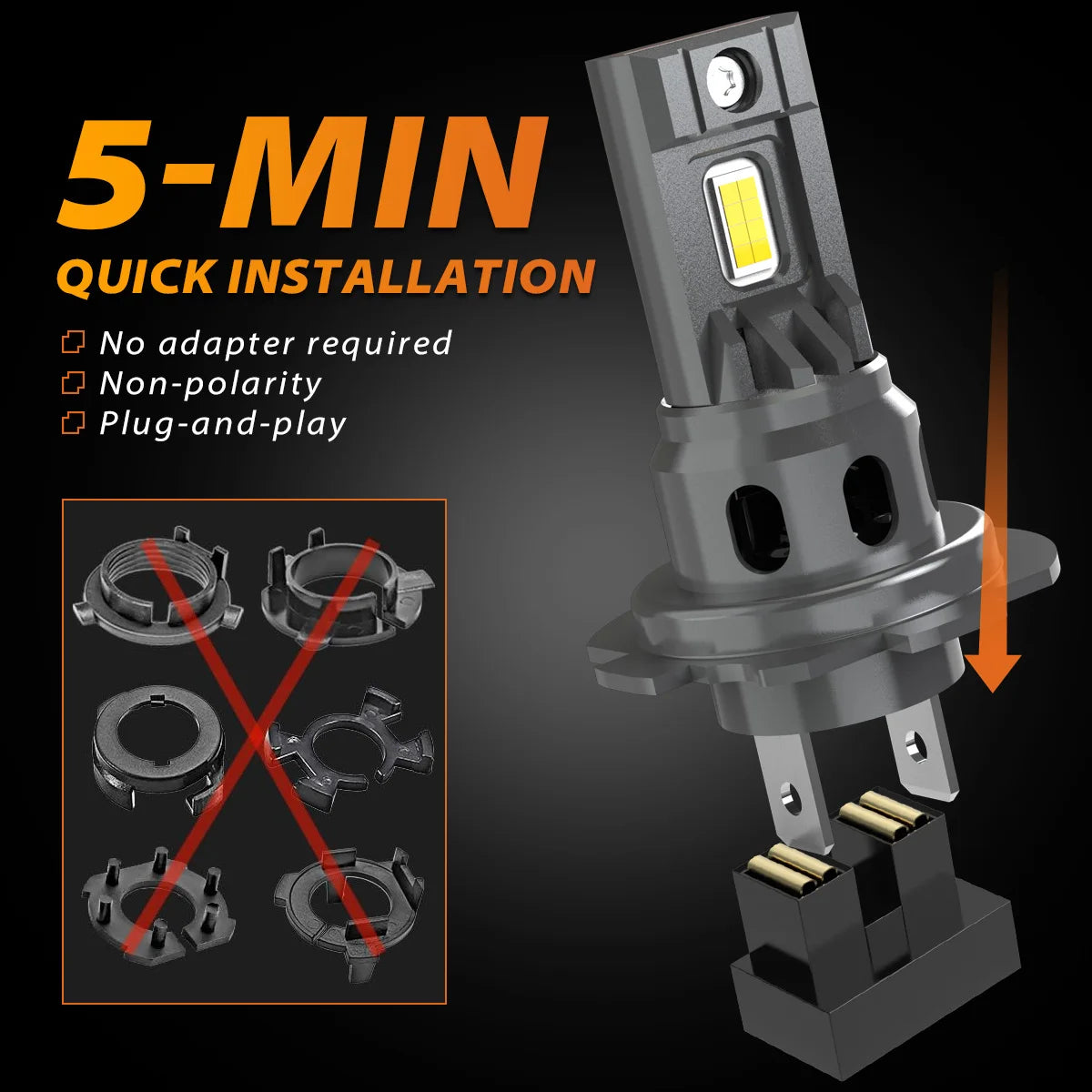 2pcs H7 Socket Type Led Fog Light Car Led Headlight Bulbs 6000K Pure White Light Plug and Play Perfect Beam Pattern For Mercedes