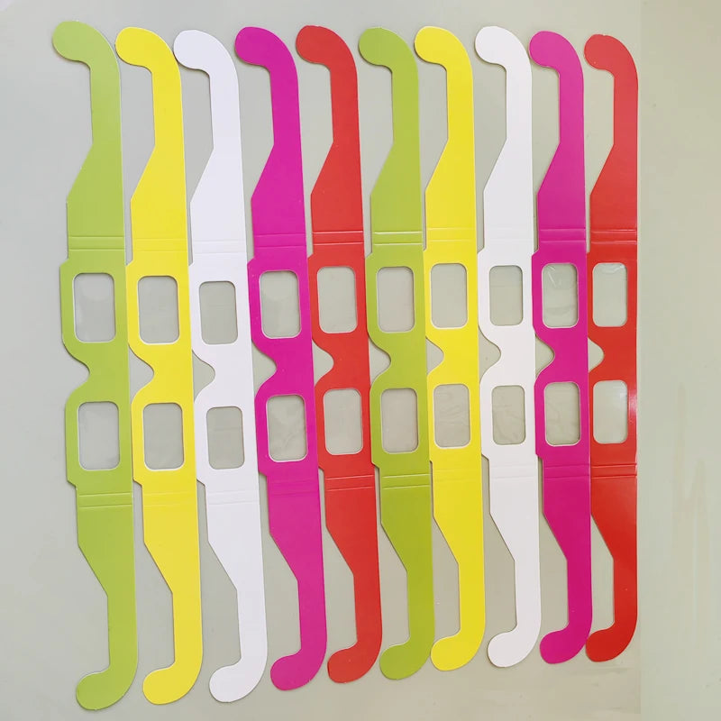 100pcs Pack 3D Paper Prisms Diffraction Rainbow Glasses For Laser Shows,Raves,Lights For New Year&Christmas Holidays