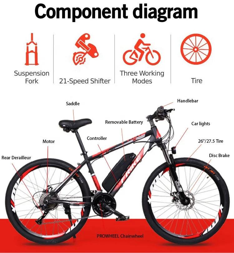 Electric Bike Bicycle From China Ebike Electric Bike Bicycle E-bike Ebike Battery with Charger for Adult Donna