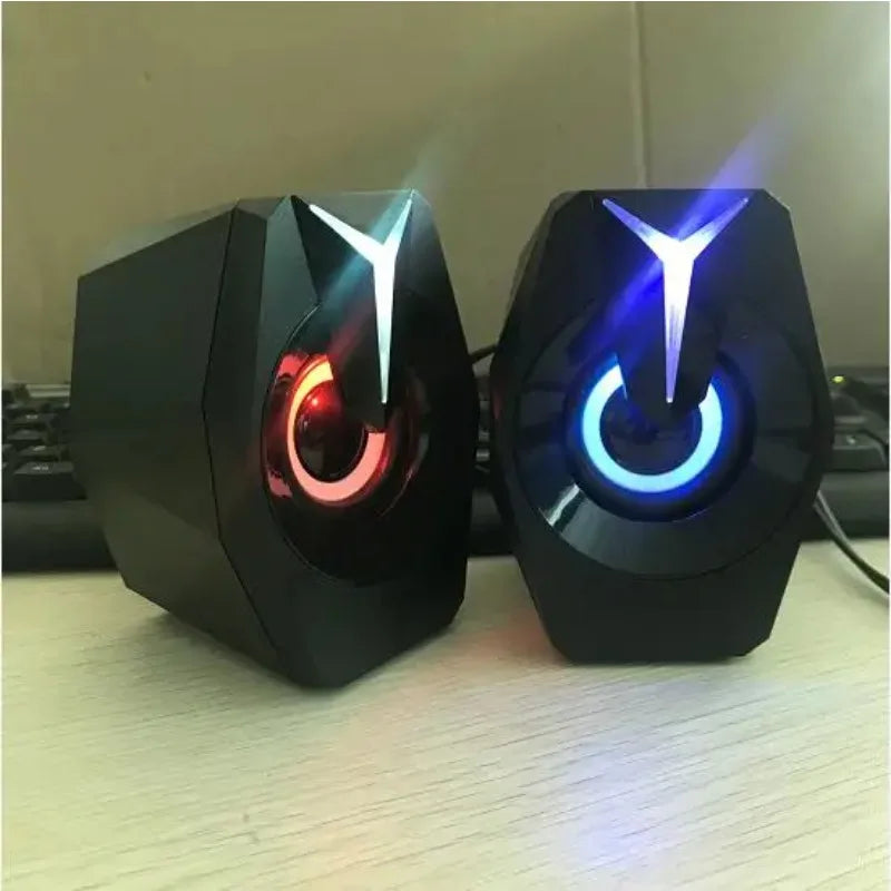 Black Mini USB Powered Wired 2.0 Gaming Music Speaker for Desktop Laptop PC