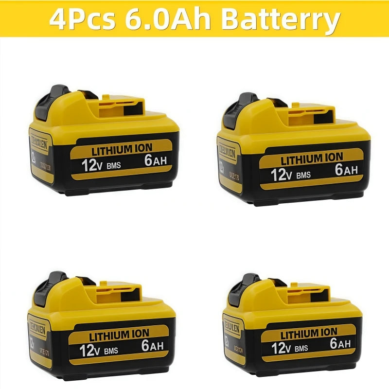 .For DeWalt 12V 2Ah 3Ah 5Ah 6Ah Battery DCB127 DCB124-XJ DCD796 DCF922 Rechargeable Lithium-ion.