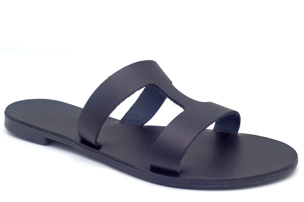 Greek Leather Slide Sandals for Women – Bia Minimalist Flat Slides | Beach & City Style