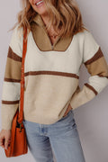 Guinevere Zipped Collared Pullover Sweater