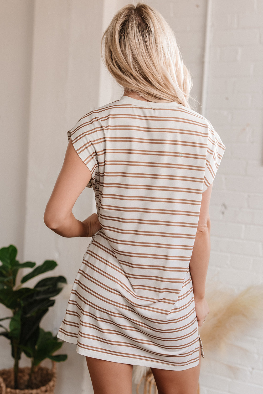 Lilian | Striped Casual Mini Dress with Pockets