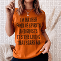 Camiseta de Halloween con estampado 'I'm Rather Fond Of Spirits And Ghosts' - foto 4