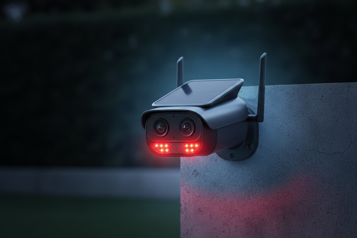 4K Solar Security Camera - night vision view