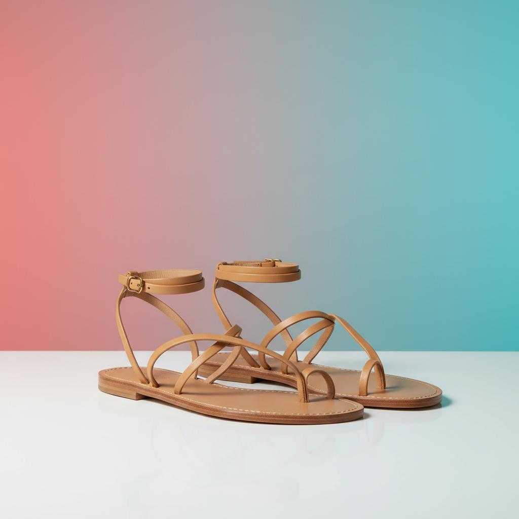 Ancientoo Elpis Greek Leather Sandals - Elegant Tan Design