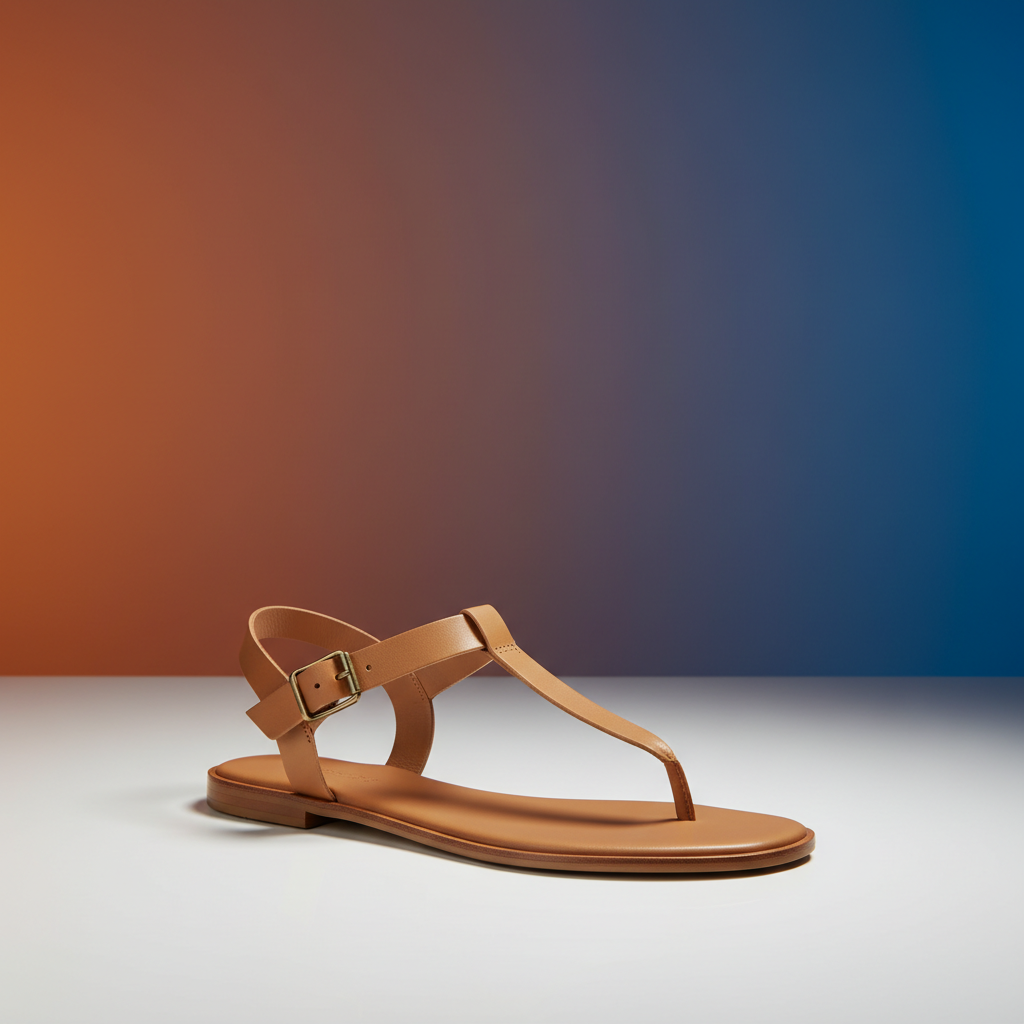 Calypso Greek Sandals with Ankle Strap - Tan Leather