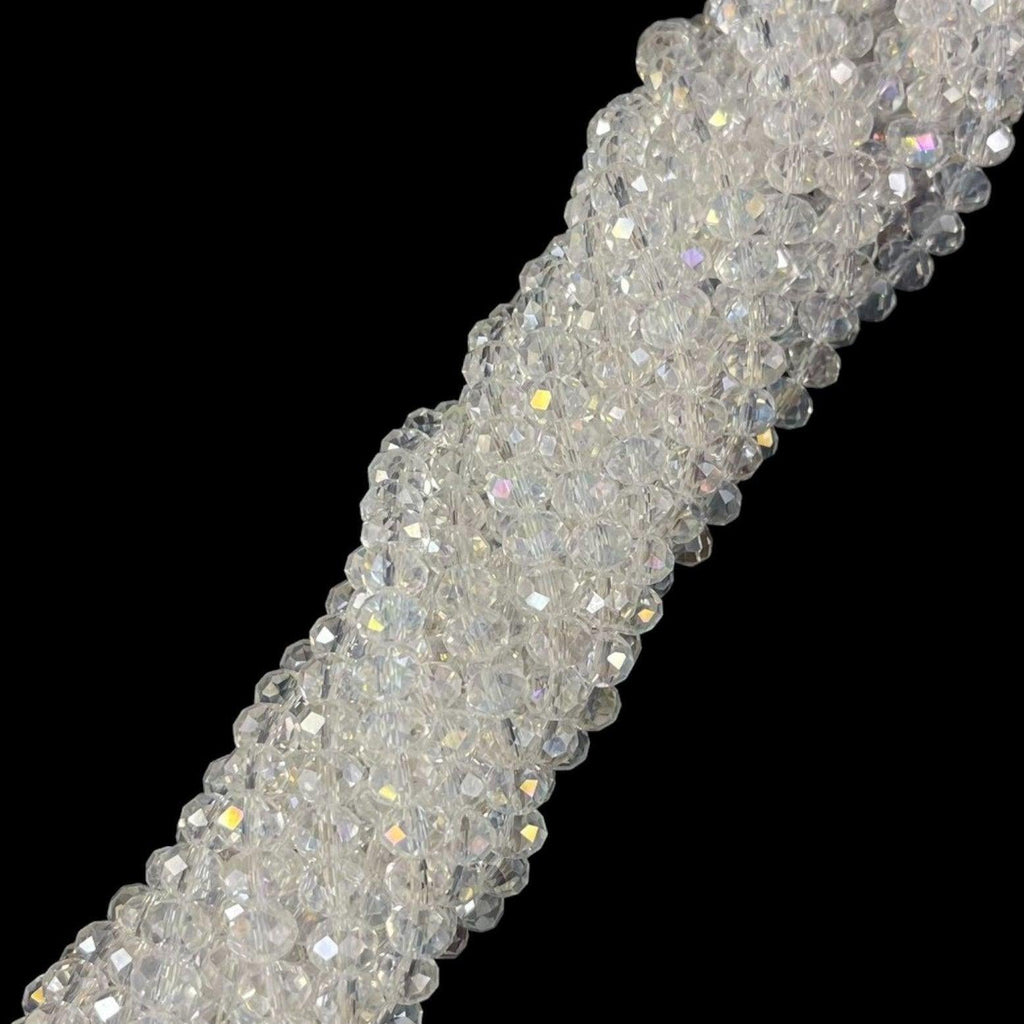 Crystal Faceted Rondelle Clear AB, 2mm 4mm 6mm 8mm